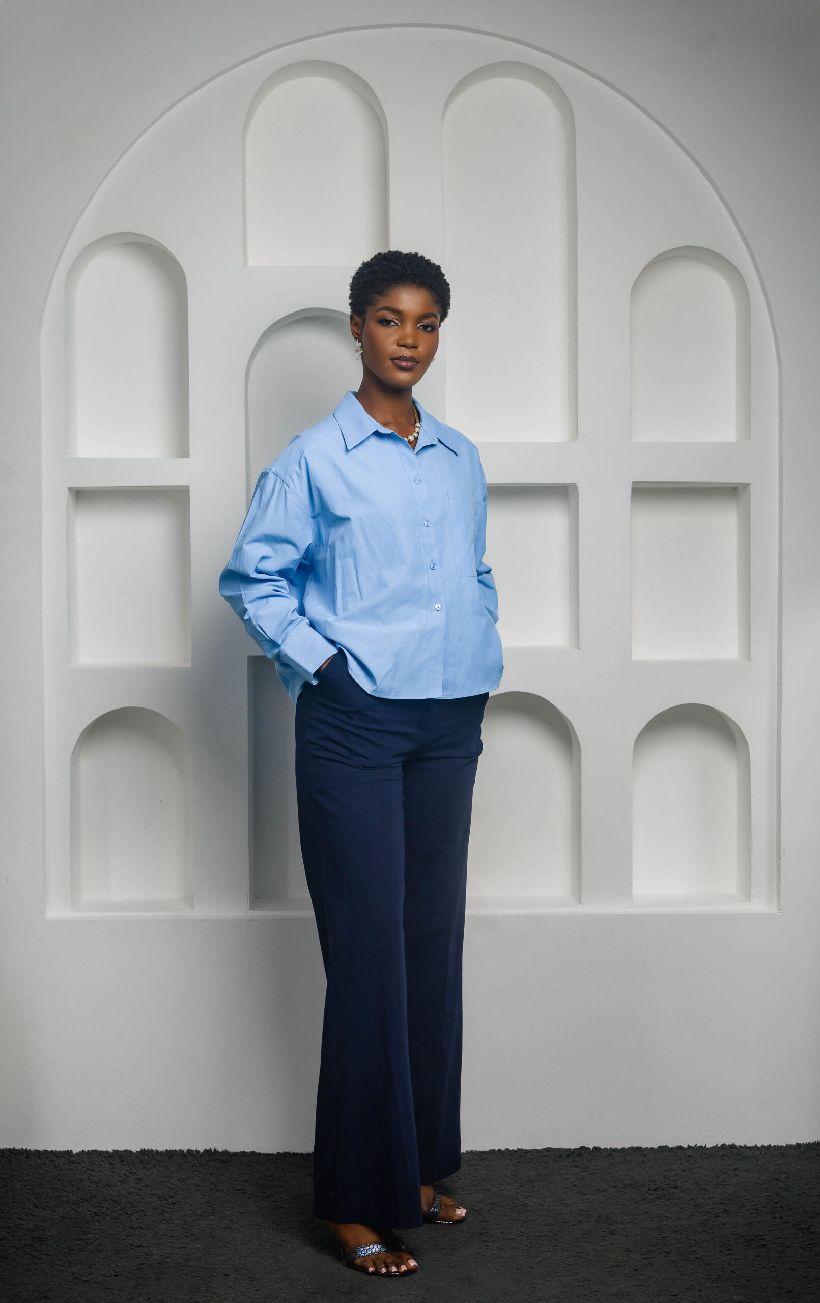 Classic Blue Shirt and Pant Set - Code 552