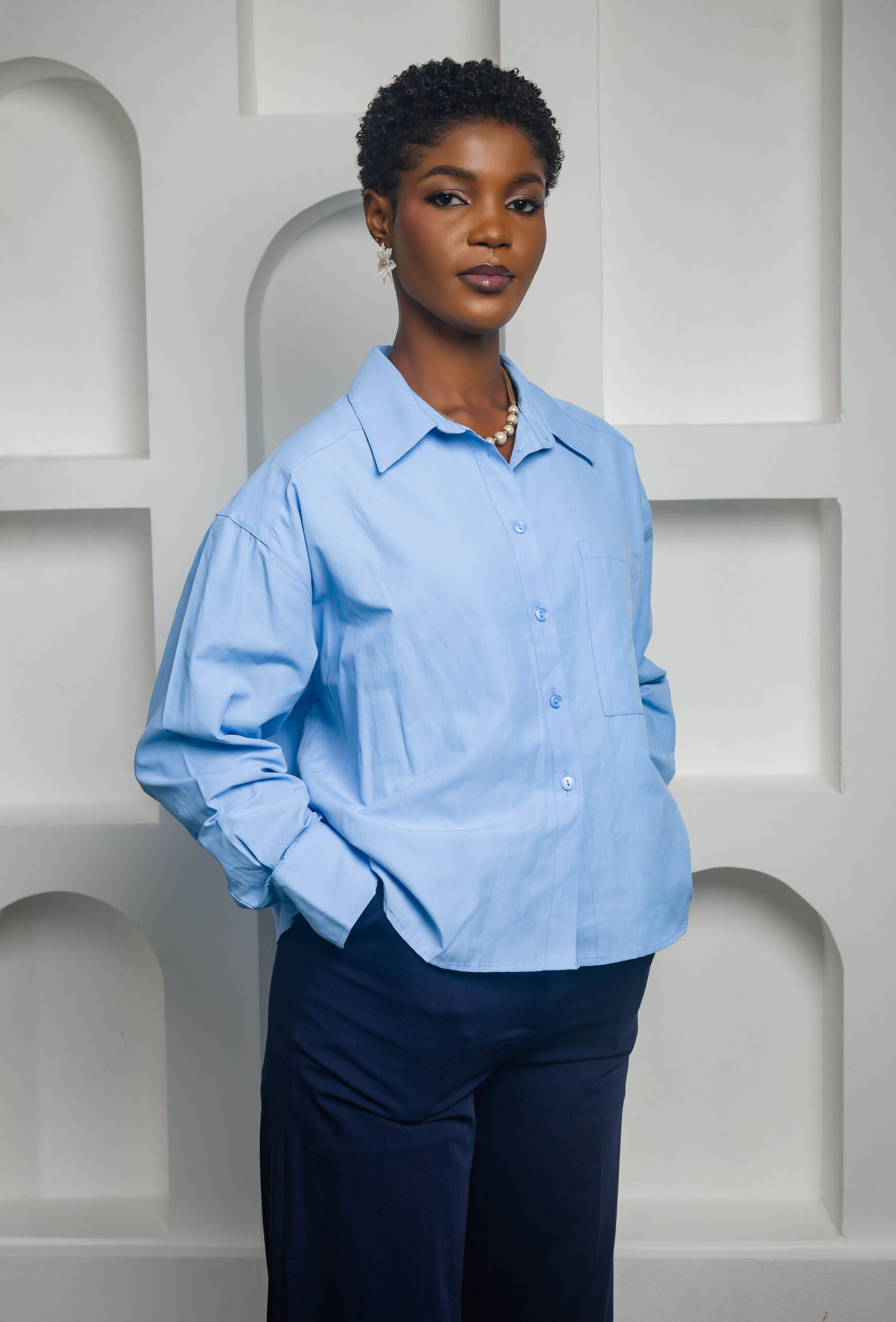 Classic Blue Shirt and Pant Set - Code 552 - Image 3