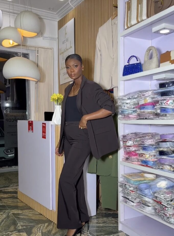 Bosslady Oversize Coffee Brown Blazer Look - Code 550