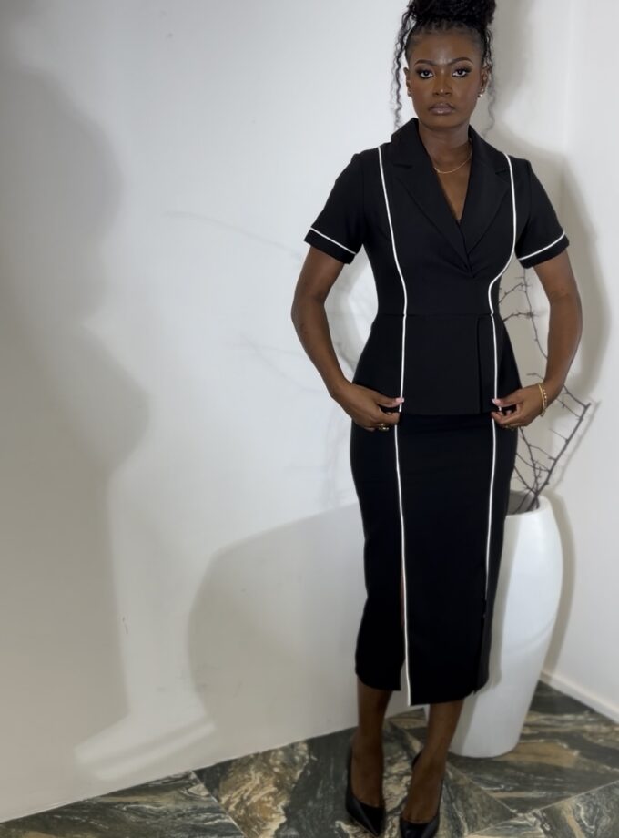 Stylish Peplum Midi Dress - Code 564